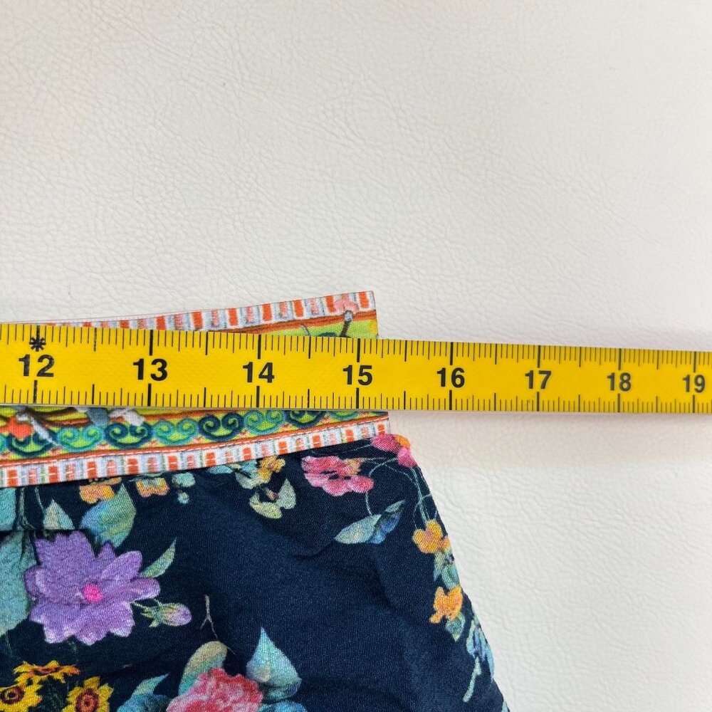 NWOT Johnny Was Blue Floral Elastic Waist Maxi Skirt Size S Pull-On - Picture 12 of 14